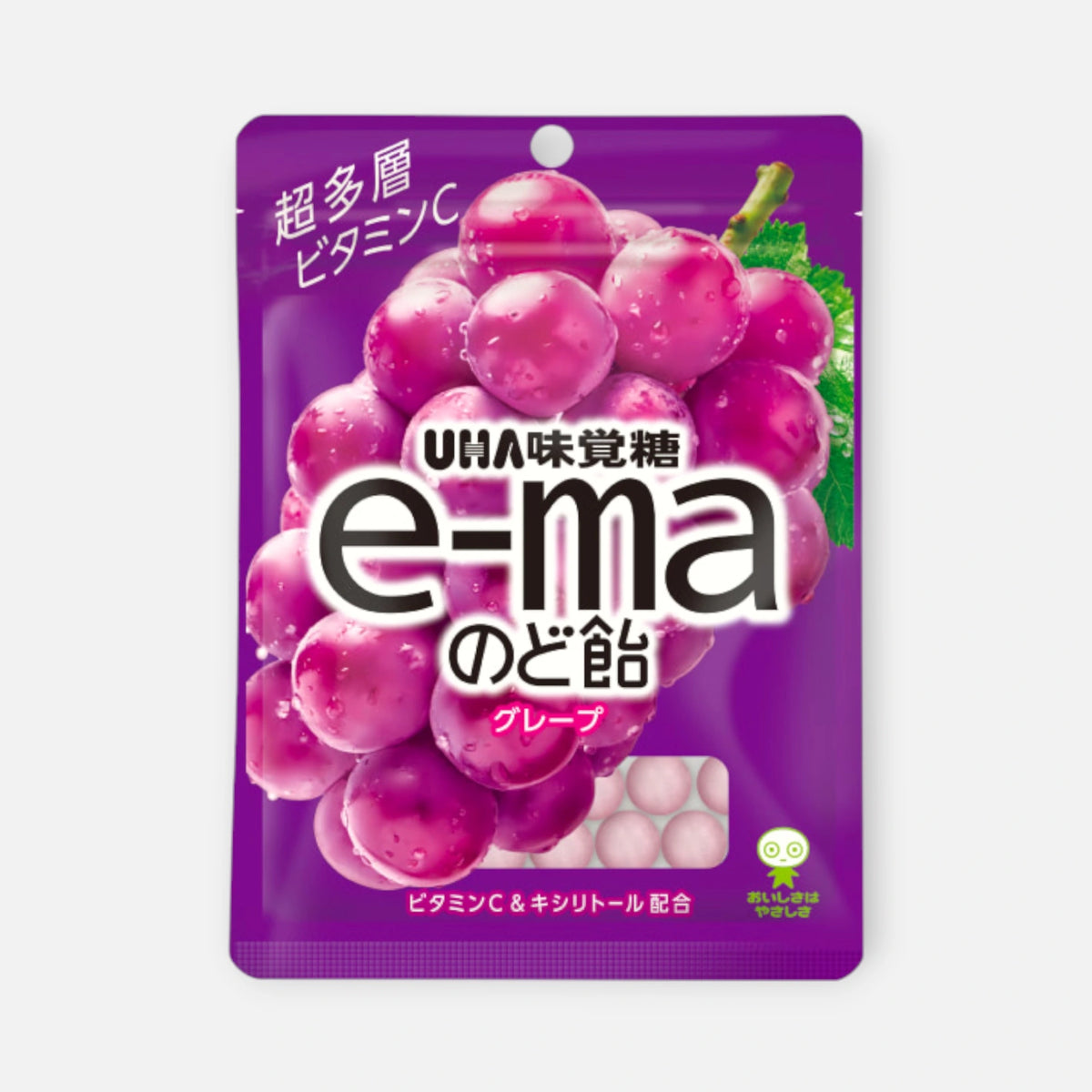 UHA Mikakuto e-ma Throat Candy Grape 50g package
