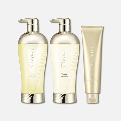 Theratis Dreamy Moist Shampoo, Treatment & Hair Mask Set 435ml x2 + 130g - Buy Me Japan