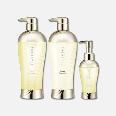 Theratis Dreamy Moist Shampoo, Treatment & Hair Oil Set 435ml x2 + 100ml - Buy Me Japan