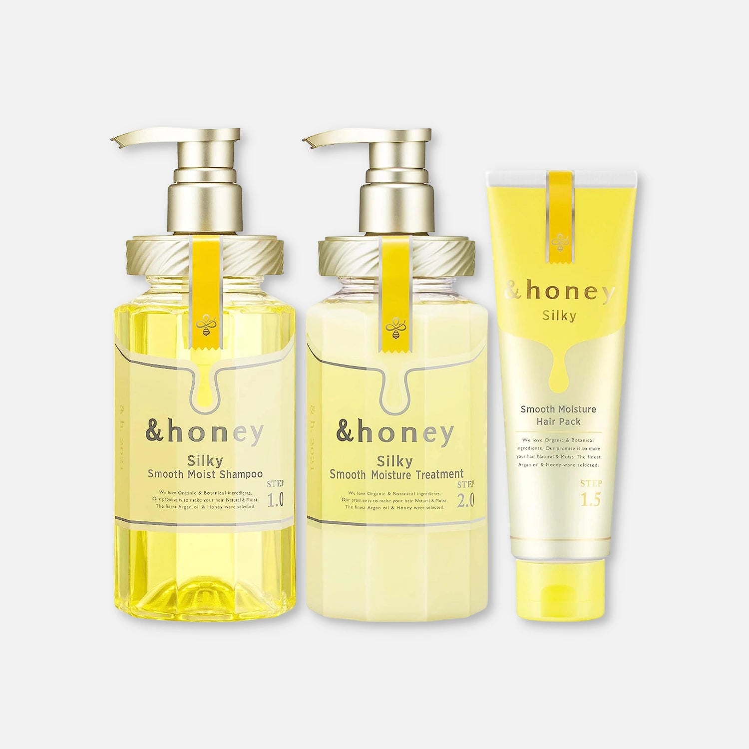 & Honey Silk Smooth Shampoo, Treatment & Mask Set 440ml Each + 130g - Buy Me Japan