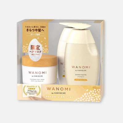 Wanomi Saratsuya Repair Shampoo, Treatment & Hair Mask Set 350ml Each + 170g - Buy Me Japan