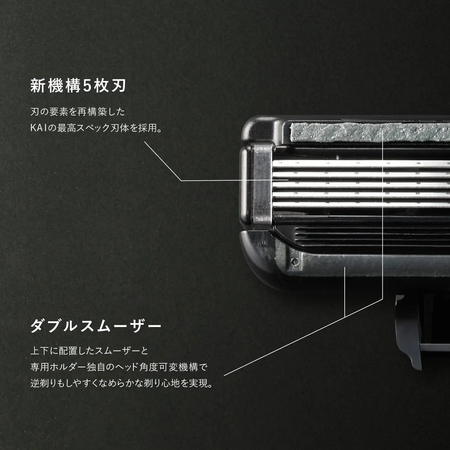 KAI Auger 5-Blade Razor Pack (Main Unit + 6 Replacement Blades) - Buy Me Japan