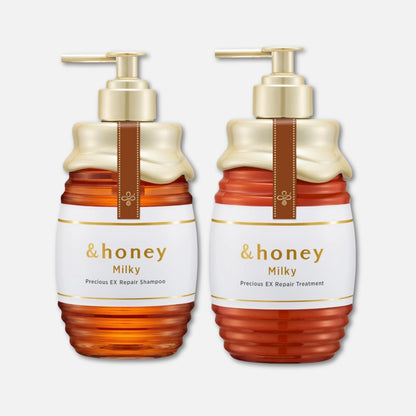 & Honey Milky Precious EX Repair Shampoo & Treatment Set (500ml Each)