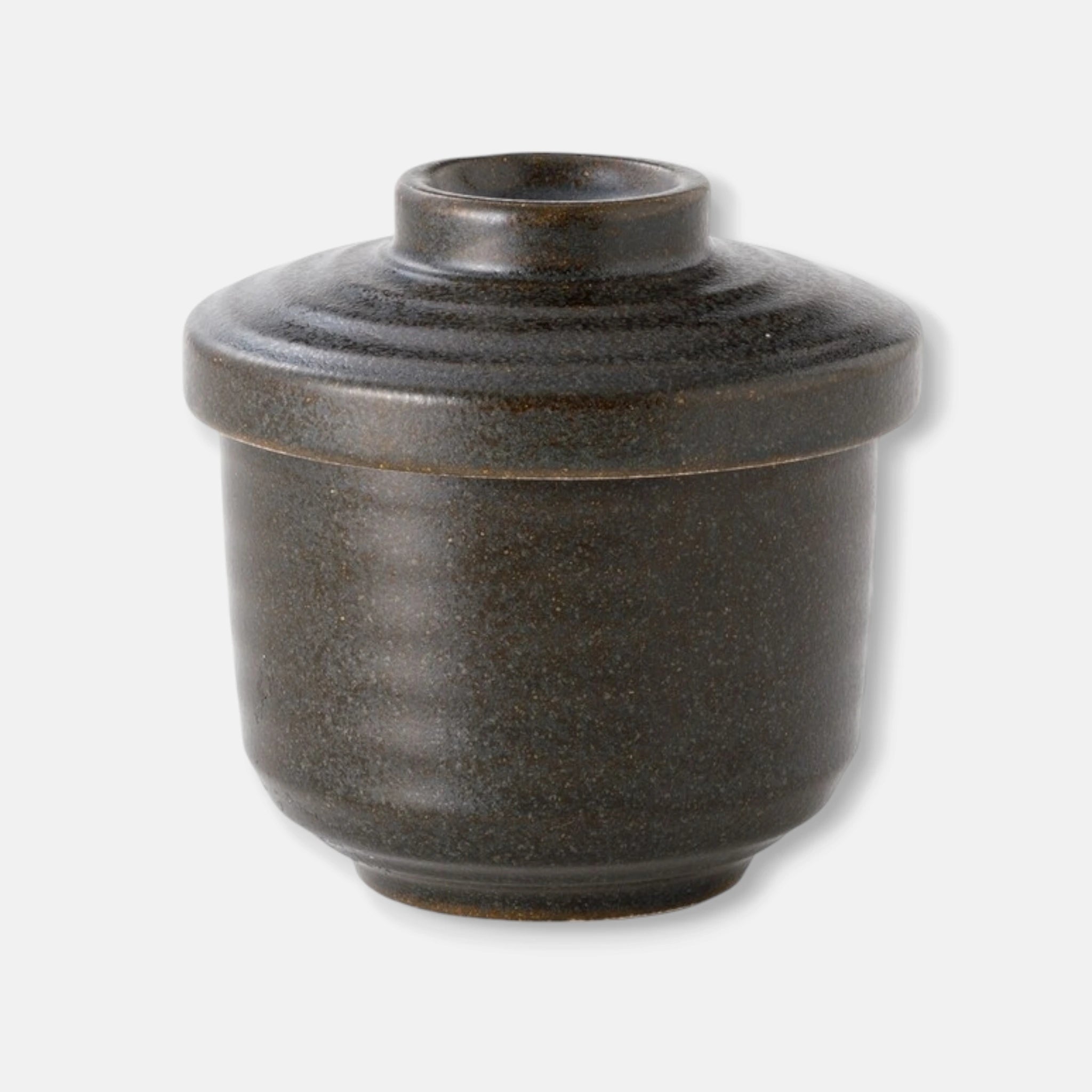 Nitori (Mino Ware) Japanese Ceramic Soup Bowl With Lid (Black)