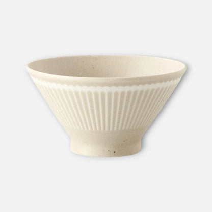 Nitori (Albee) Ceramic Japanese Rice Bowl (Beige)