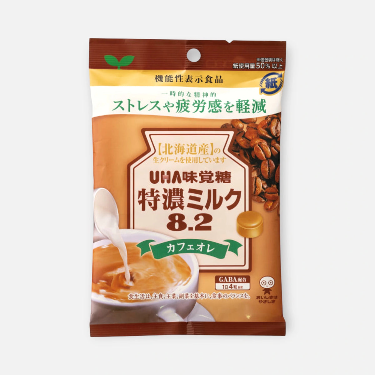 UHA Mikakuto Tokuno Milk 8.2 Cafe au Lait Candy 93g