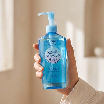 Kose Softymo Speedy Cleansing Liquid 240ml — Held in hand