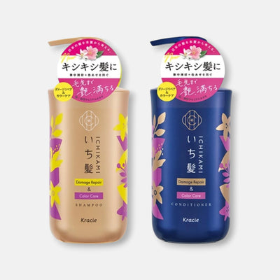 Kracie Ichikami Damage Repair & Color Care Shampoo & Conditioner Set 480ml Each