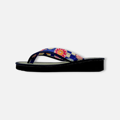 Japanese Pattern Tatami Style Women's Saldal (3806 Blue)