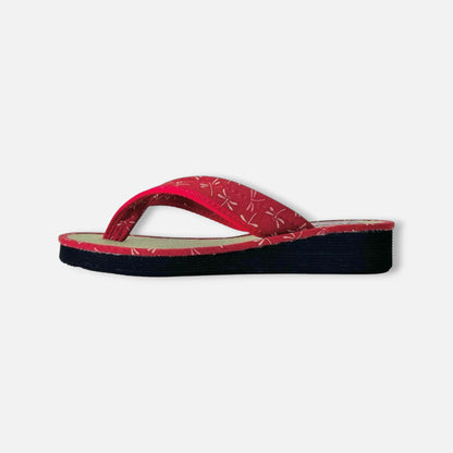 Japanese Pattern Tatami Style Women's Saldal (3560 Red)