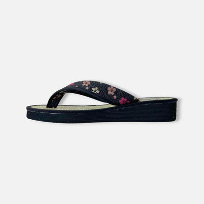 Japanese Pattern Tatami Style Women's Saldal (3604 Black)