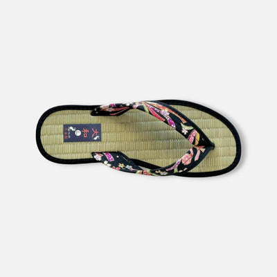 Japanese Pattern Tatami Style Women's Saldal (3805 Black)