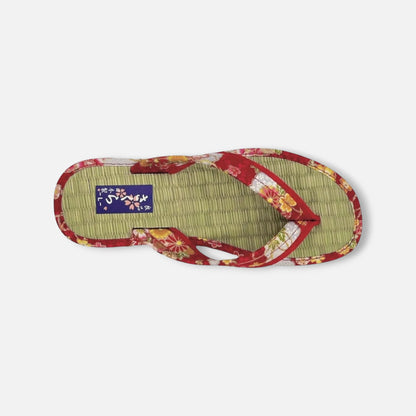 Japanese Pattern Tatami Style Women's Saldal (3530 Red)
