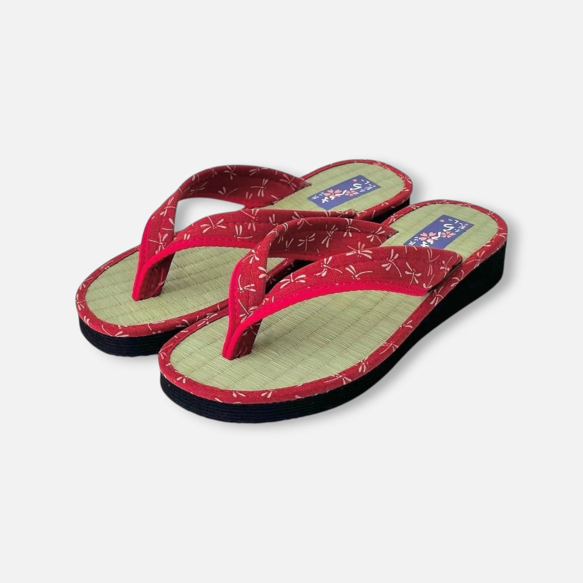 Japanese Pattern Tatami Style Women's Saldal (3560 Red)