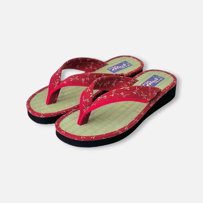Japanese Pattern Tatami Style Women's Saldal (3560 Red)