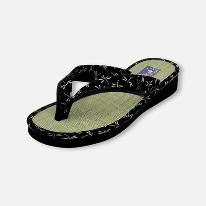 Japanese Pattern Tatami Style Women's Saldal (3560 Black)