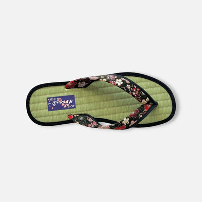 Japanese Pattern Tatami Style Women's Saldal (3590 Black)