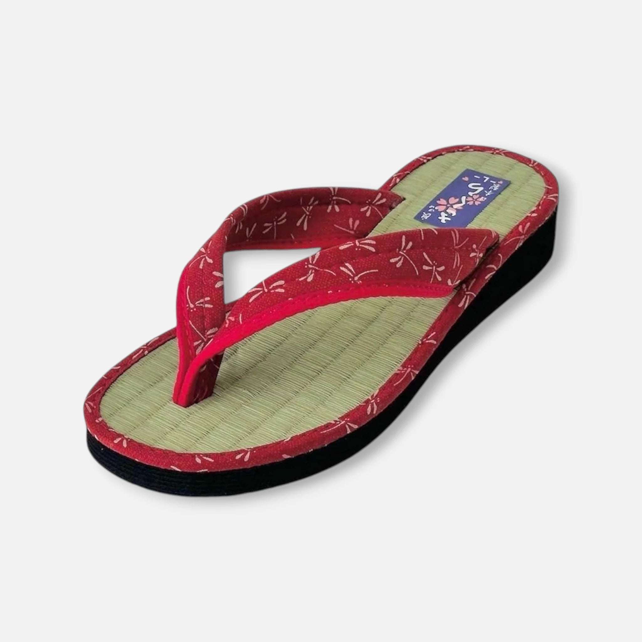 Japanese Pattern Tatami Style Women's Saldal (3560 Red)