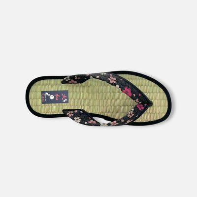 Japanese Pattern Tatami Style Women's Saldal (3604 Black)
