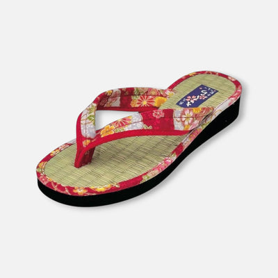 Japanese Pattern Tatami Style Women's Saldal (3530 Red)