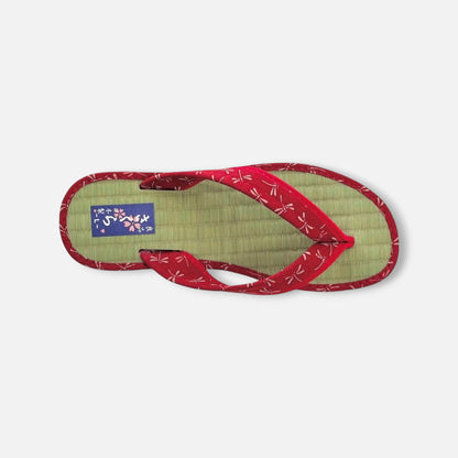 Japanese Pattern Tatami Style Women's Saldal (3560 Red)