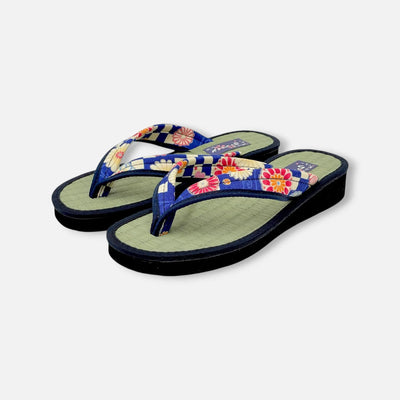 Japanese Pattern Tatami Style Women's Saldal (3806 Blue)