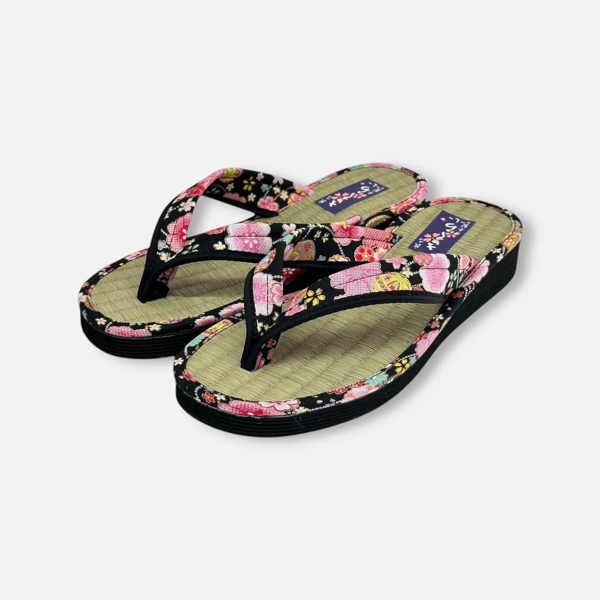 Japanese Pattern Tatami Style Women's Saldal (3530 Black)