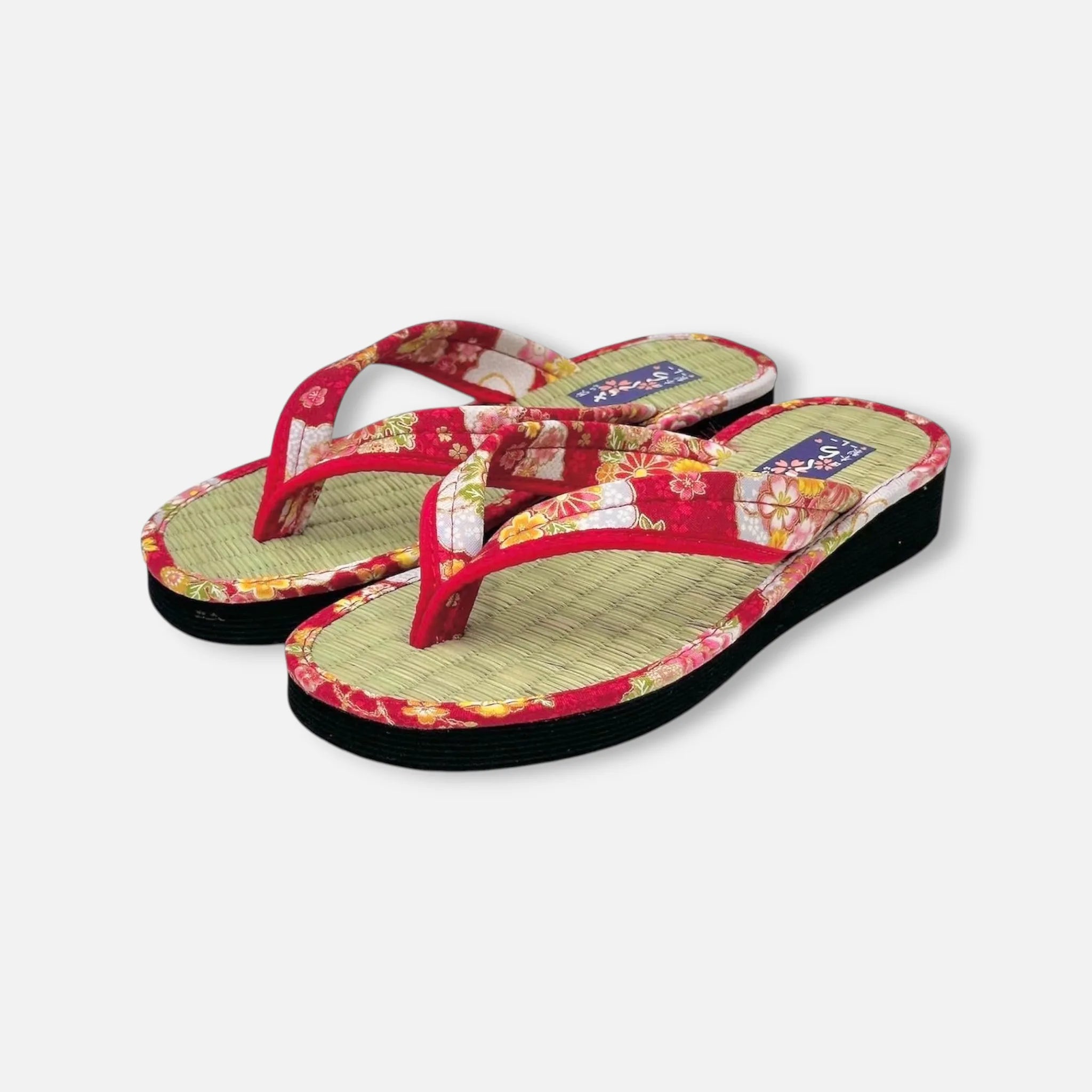 Japanese Pattern Tatami Style Women's Saldal (3530 Red)