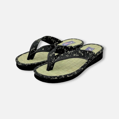 Japanese Pattern Tatami Style Women's Saldal (3560 Black)