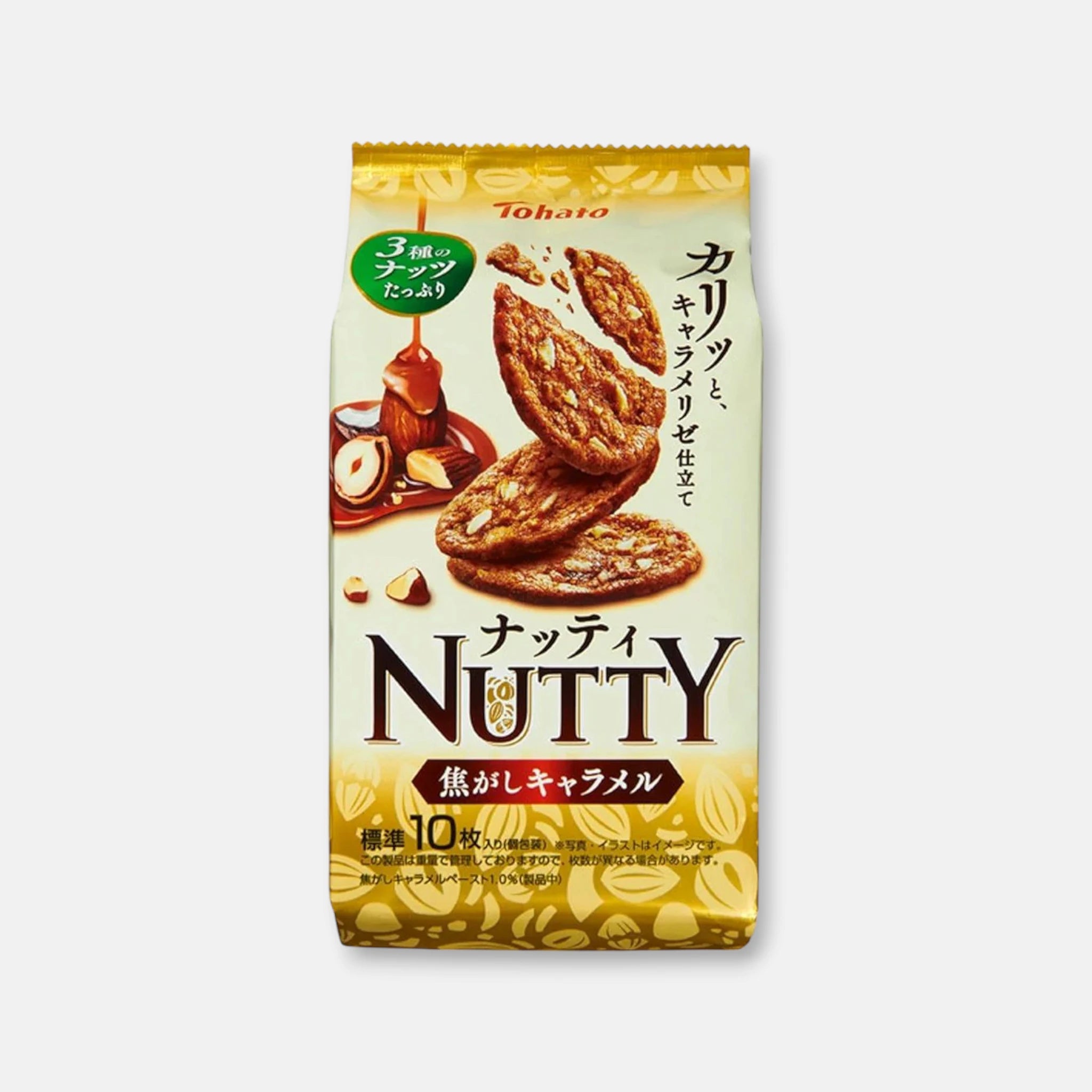 Tohato Nutty Mixed Nuts & Caramel Biscuits (10 units)
