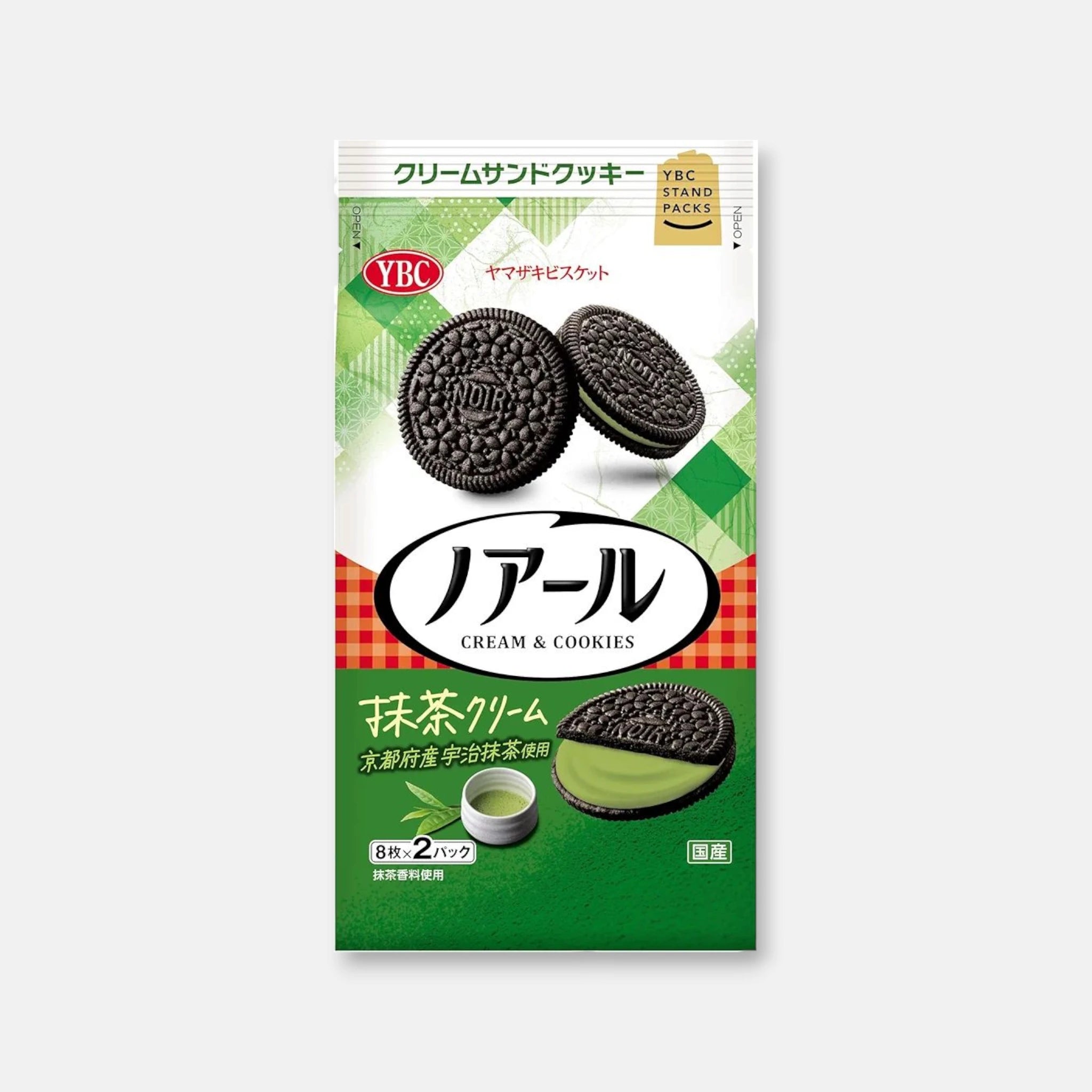 YBC Noir Uji Matcha Cream Cocoa Biscuits (16 units)
