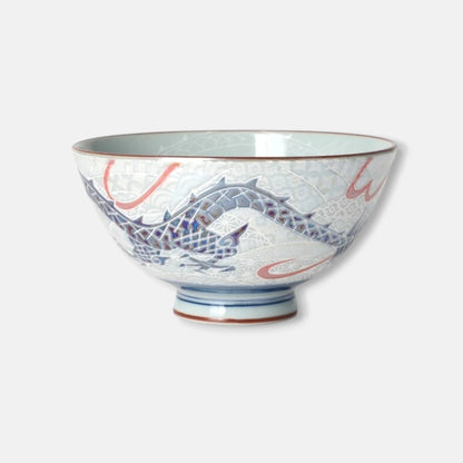 Nitori (Mino Ware) Japanese Ceramic Rice Bowl (Shiny Dragon)