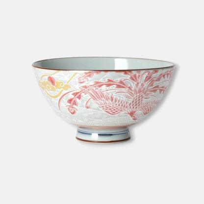 Nitori (Mino Ware) Japanese Ceramic Rice Bowl (Shiny Phoenix)