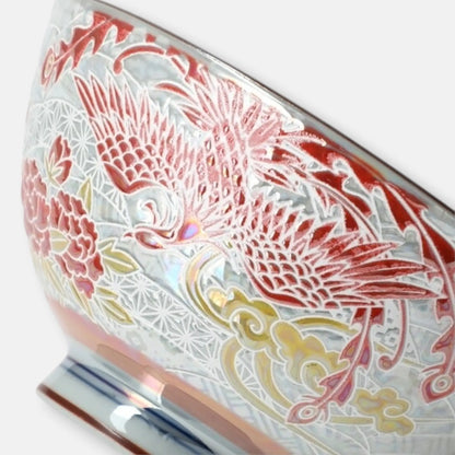 Nitori (Mino Ware) Japanese Ceramic Rice Bowl (Shiny Phoenix)