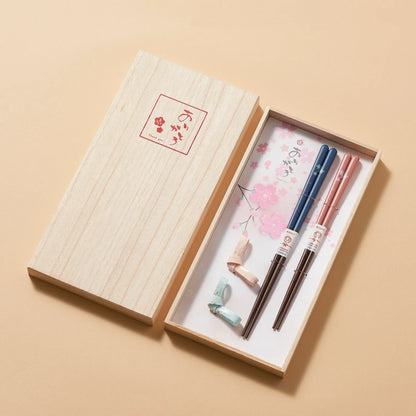 Ishida Gift "Arigato" Thank You Chopsticks and Rest Set For Husband and Wife