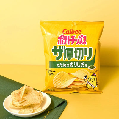 Calbee Thick Cut Potato Chips Seaweed & Salt 55g