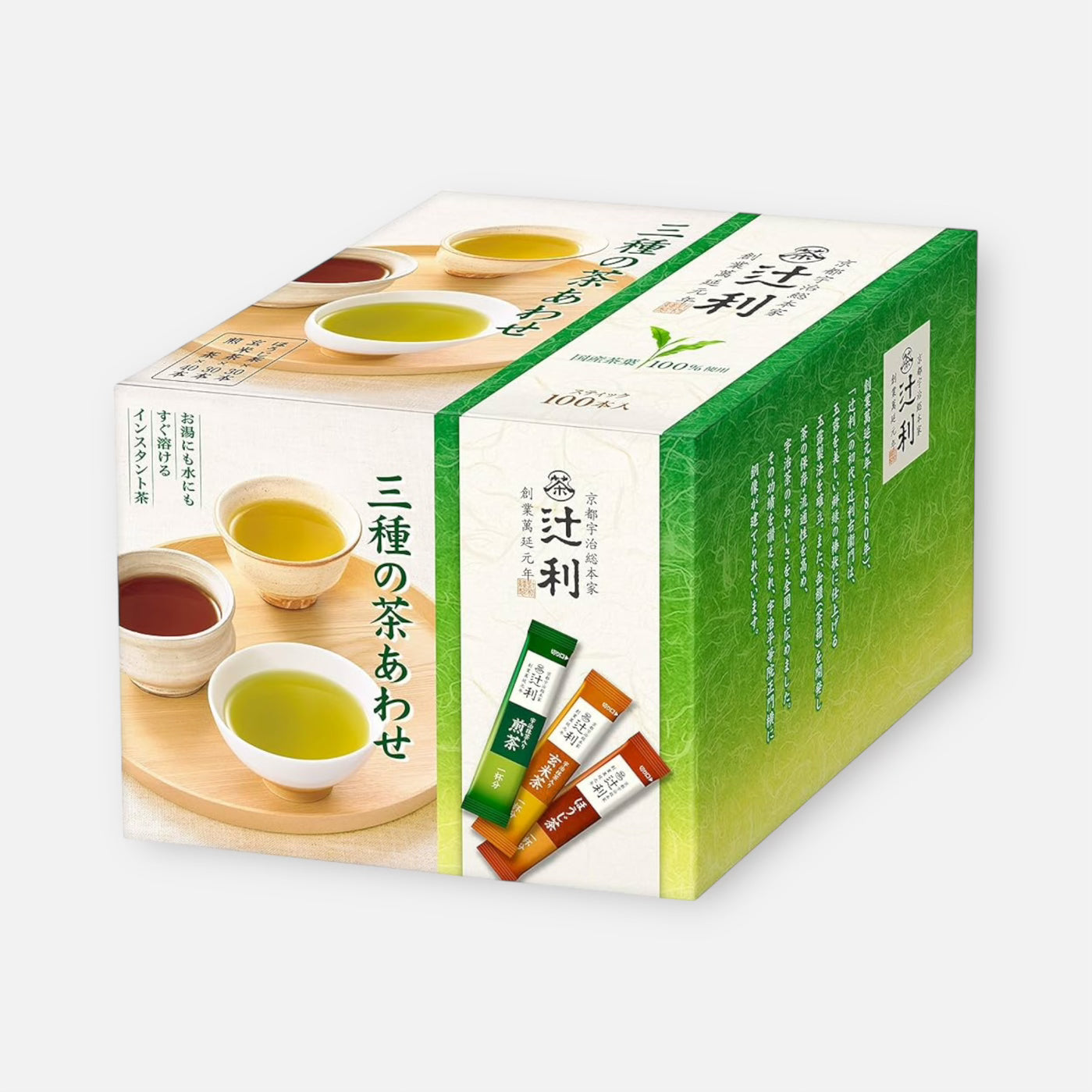 Tsujiri 3 Types of Tea (Sencha/Genmaicha/Houjicha) 0.8g (100 units)