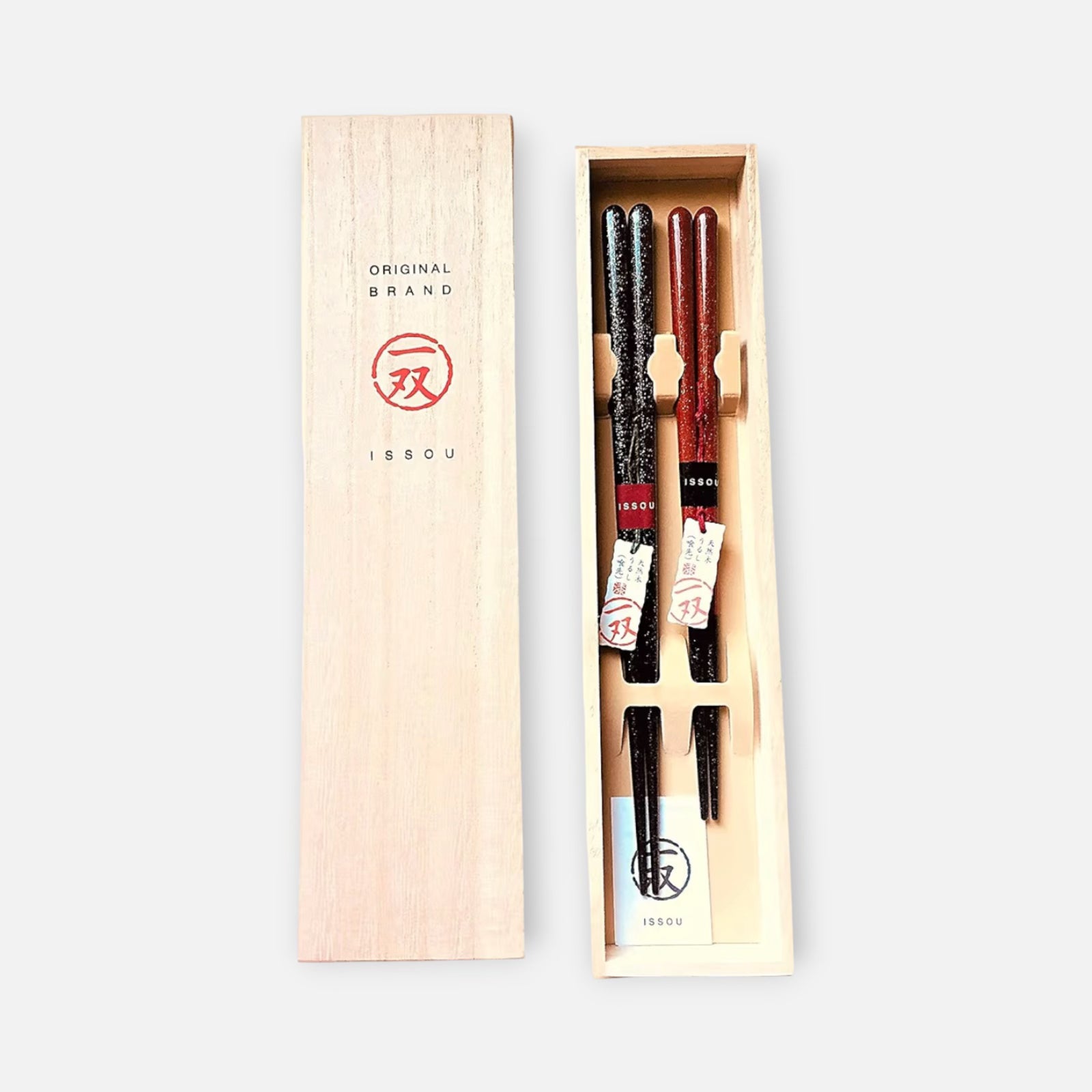 ISSOU Premium Pair Chopsticks with Paulownia Gift Box