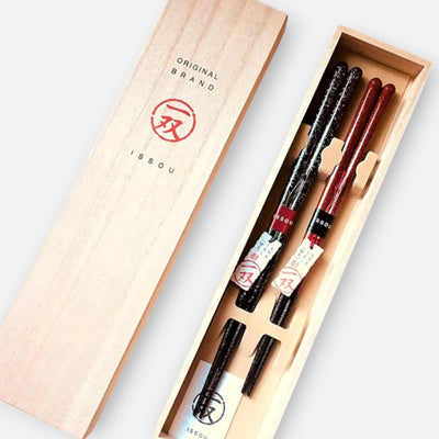 ISSOU Premium Pair Chopsticks with Paulownia Gift Box