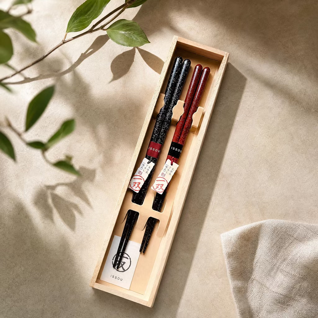 ISSOU Premium Pair Chopsticks with Paulownia Gift Box