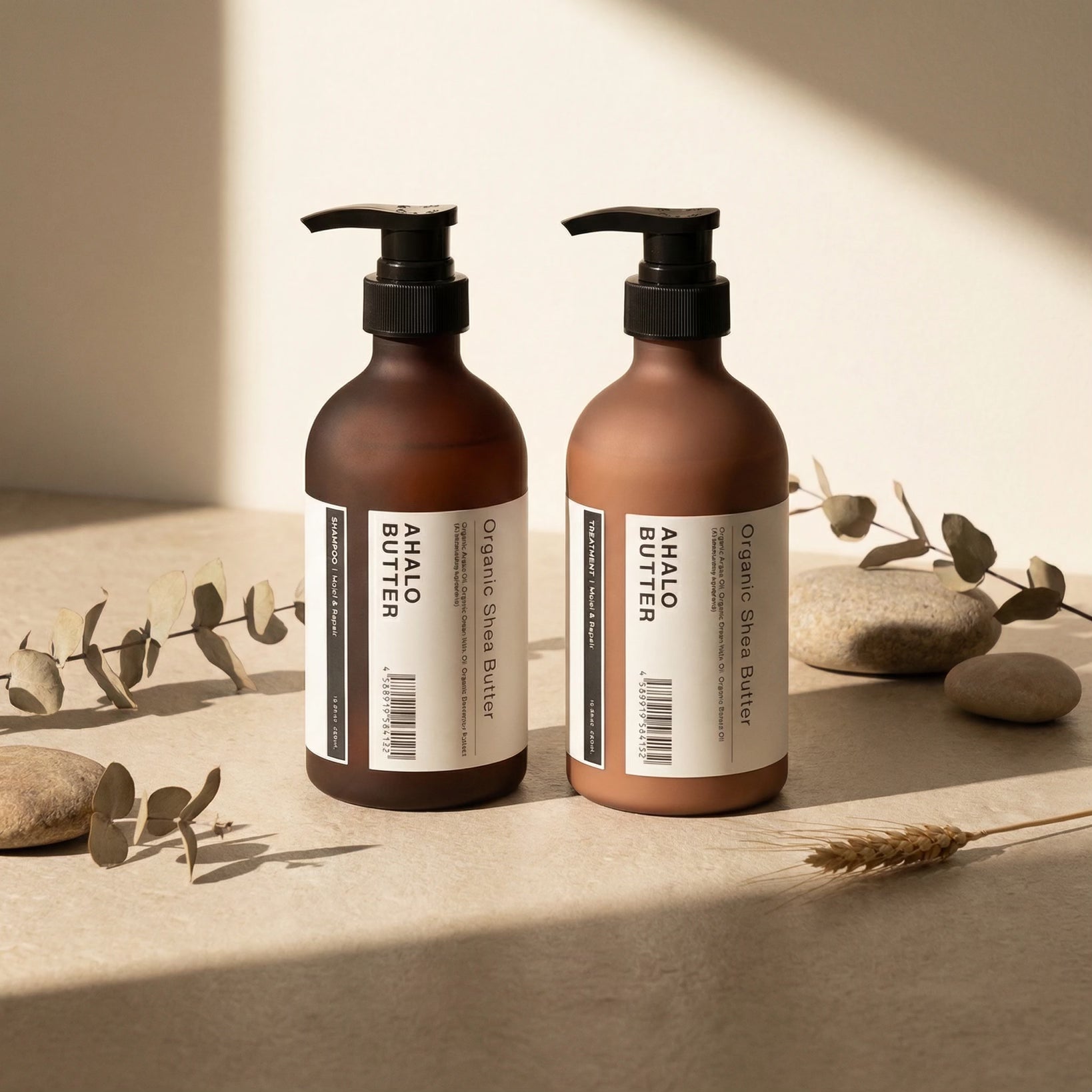 Ahalo Butter Organic Shampoo & Treatment SET (450ml x2)