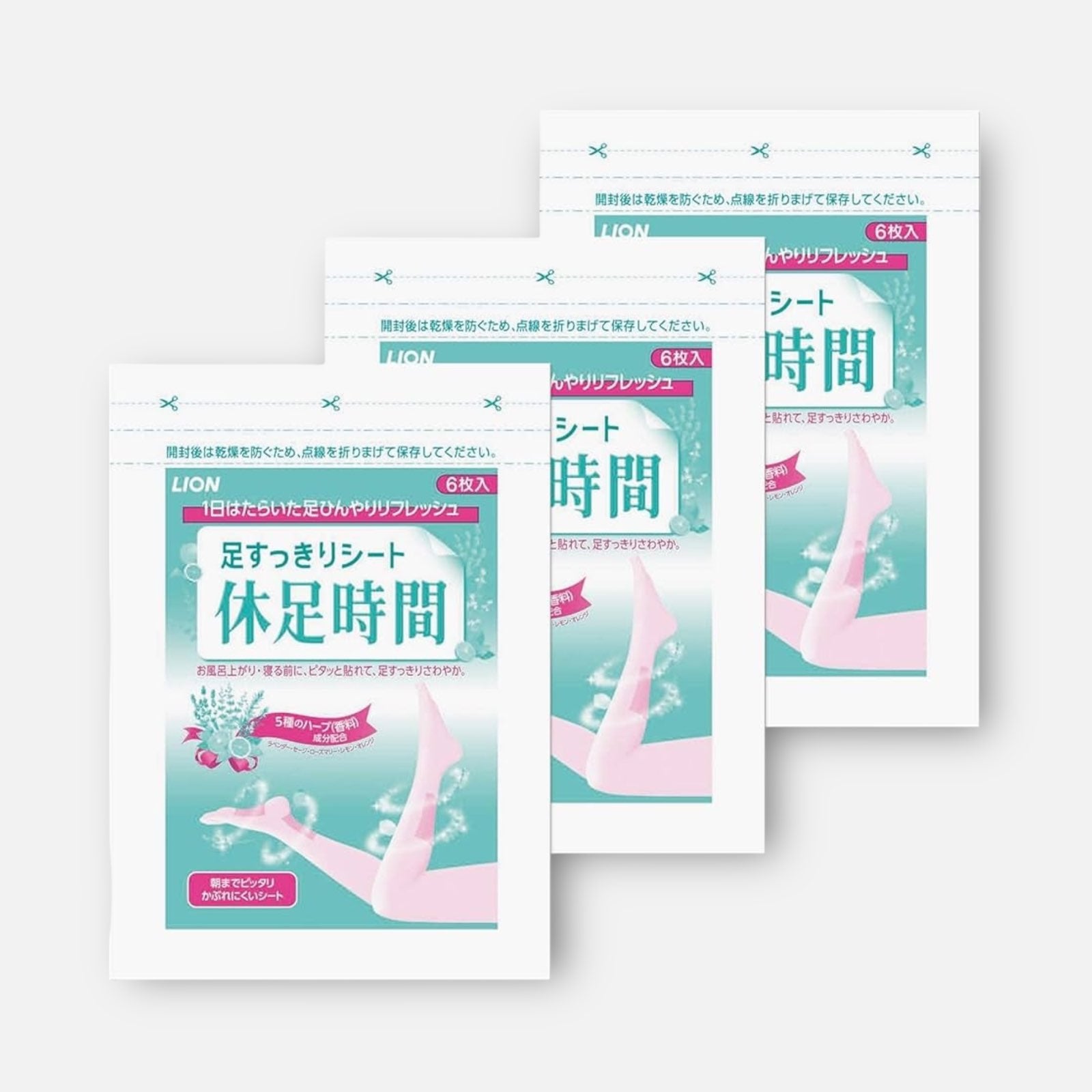 LION Kyuso Jikan Relaxing Sheets for Legs (18 units)