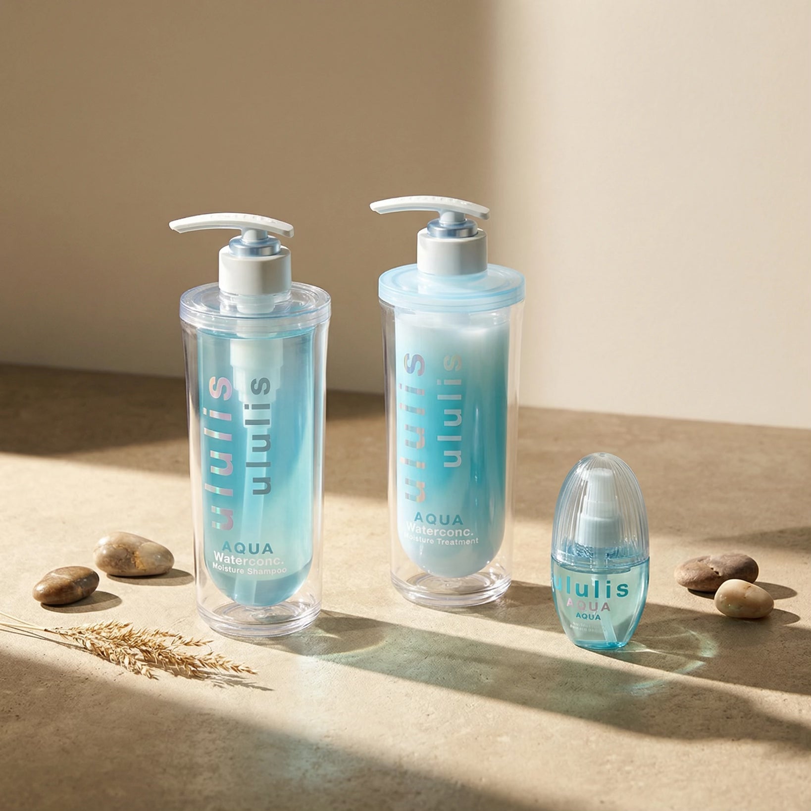 Ululis Aqua Water Conc Moisture Hair Shampoo, Treatment & Hair Oil SET (340ml/335g + 100ml)