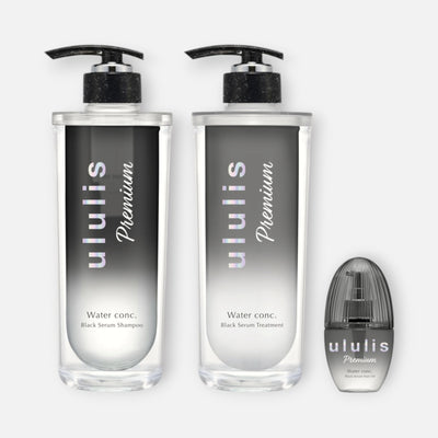 Ululis Premium Water Conc Black Serum Hair Shampoo, Treatment & Hair Oil SET (340ml/335g + 100ml)