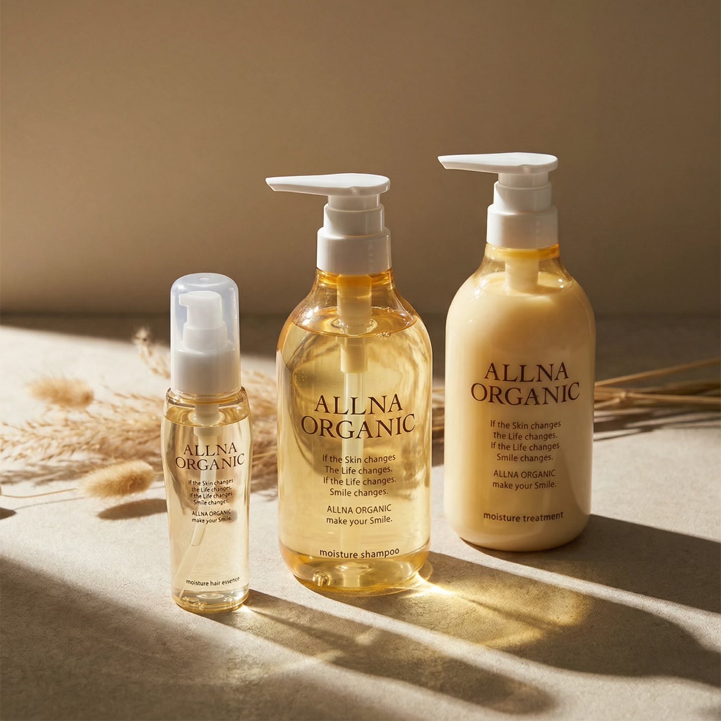 Allna Organic [Moisture] Shampoo, Treatment & Hair Oil Set (500ml x2 + 80ml)