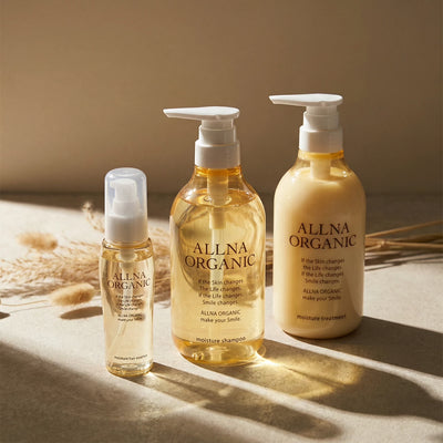 Allna Organic [Moisture] Shampoo, Treatment & Hair Oil Set (500ml x2 + 80ml)