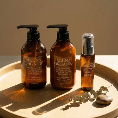 Allna Organic Shampoo, Treatment & Hair Oil Set (500ml x2 + 80ml)