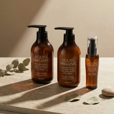 Allna Organic Shampoo, Treatment & Hair Oil Set (500ml x2 + 80ml)