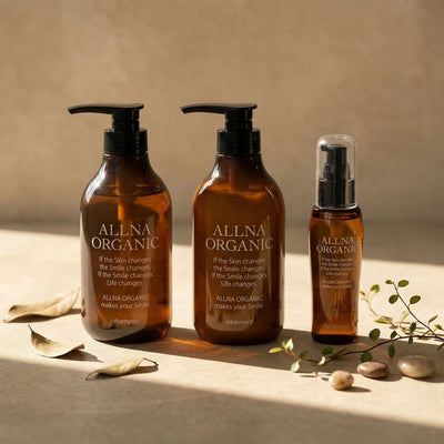 Allna Organic Shampoo, Treatment & Hair Oil Set (500ml x2 + 80ml)