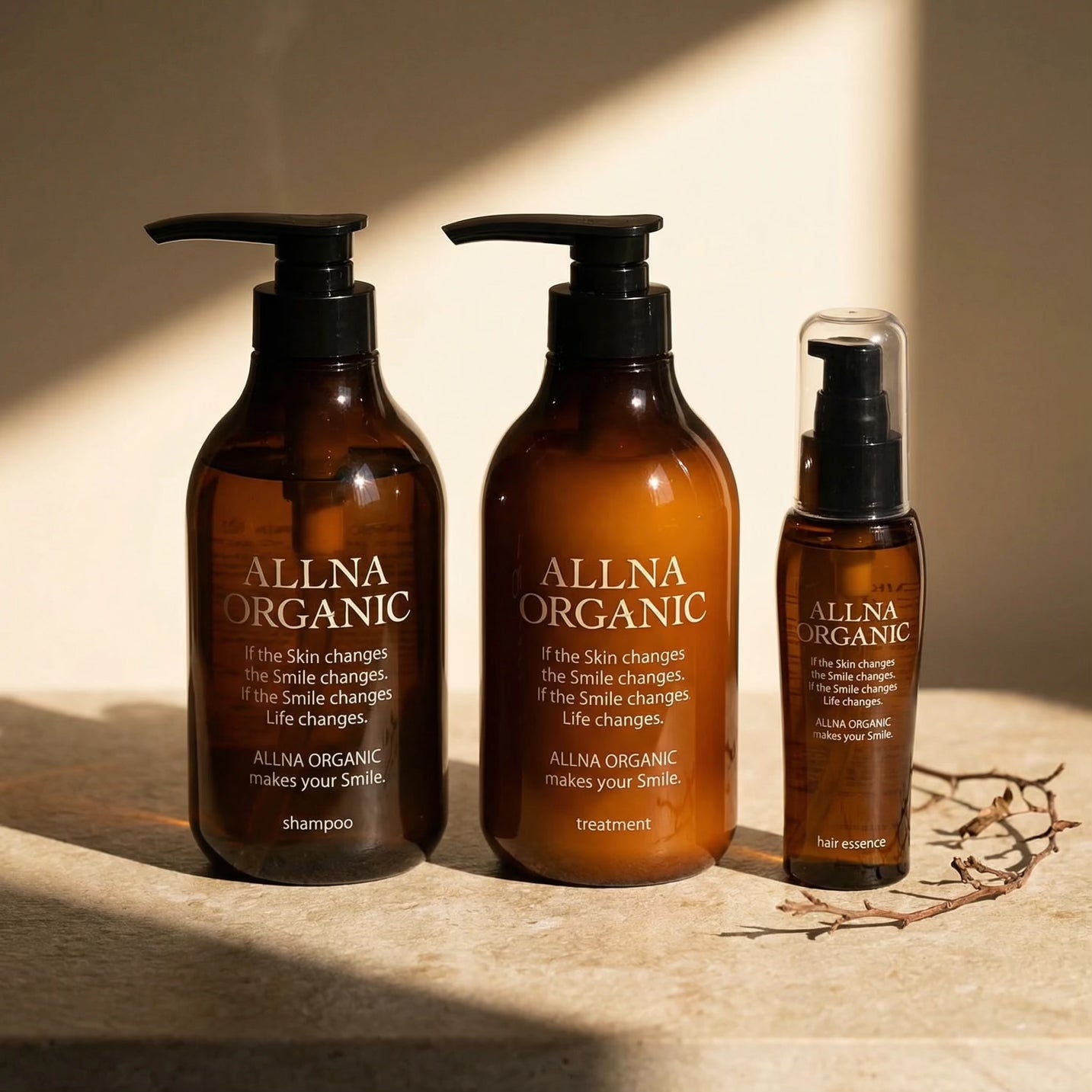 Allna Organic Shampoo, Treatment & Hair Oil Set (500ml x2 + 80ml)